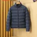 Moncler Stand‑Collar Quilted Down Puffer Jacket, Brown & Navy Blue #A67880