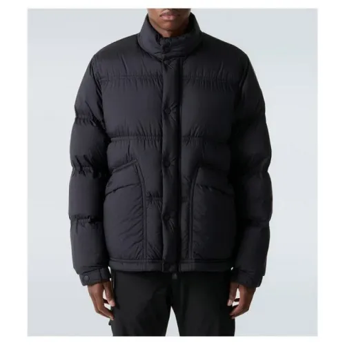 Moncler Stand‑collar Button‑zip Down Jacket, Black #A68485