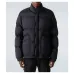 Moncler Stand‑collar Button‑zip Down Jacket, Black #A68485