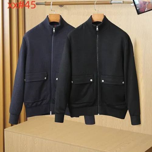 Moncler Wool‑Blend Quilted Hybrid Zip Jacket, Black & Navy Blue #A67881