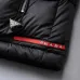 Prada Hooded Puffer Jacket Winter Warm Thick Quilted Coat, Black, Navy Blue, Khaki #A68165