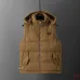 Prada Hooded Wool‑Blend Puffer Vest Men Sleeveless Gilet Outerwear, Camel Brown, Light Gray #A68168