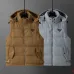 Prada Hooded Wool‑Blend Puffer Vest Men Sleeveless Gilet Outerwear, Camel Brown, Light Gray #A68168