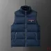 Prada Stand‑Collar Puffer Gilet Men Warm Sleeveless Vest Outerwear, Black, Light Gray, Navy Blue #A68167
