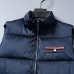 Prada Stand‑Collar Puffer Gilet Men Warm Sleeveless Vest Outerwear, Black, Light Gray, Navy Blue #A68167