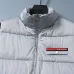 Prada Stand‑Collar Puffer Gilet Men Warm Sleeveless Vest Outerwear, Black, Light Gray, Navy Blue #A68167