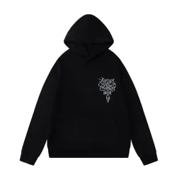 AMIRI Black Hoodie Rhinestone Gothic Logo Print Pullover #A68800