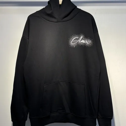 Amiri Rhinestone Cursive Letter Hoodie Men Oversized Hooded Sweatshirt #A67429