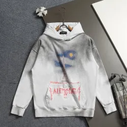 Balenciaga Eiffel Tower Vintage Washed Distressed Hoodie Multi‑Tone #A68209