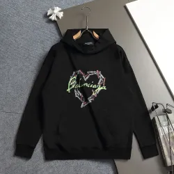 Balenciaga Heart Tape Logo Vintage Washed Distressed Hoodie White,Gray,Black #A68211