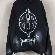 Balenciaga Metal BB cotton fleece hoodie in black #B58164