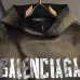Balenciaga Metallic Tape Logo Vintage Washed Distressed Hoodie Gray,Black‑Brown #A68213