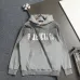 Balenciaga Metallic Tape Logo Vintage Washed Distressed Hoodie Gray,Black‑Brown #A68213