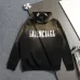 Balenciaga Metallic Tape Logo Vintage Washed Distressed Hoodie Gray,Black‑Brown #A68213
