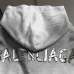 Balenciaga Metallic Tape Logo Vintage Washed Distressed Hoodie Multi‑Tone #A68212