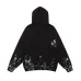 Balenciaga Paint‑Splash Graffiti Printed Pullover Distressed Hoodie Sweatshirt, Black #A67841