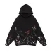 Balenciaga Paint‑Splash Graffiti Printed Pullover Distressed Hoodie Sweatshirt, Black #A67841