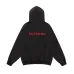Balenciaga Red Embroidered Washed Distressed Pullover Hoodie Sweatshirt, Black #A67840