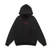 Balenciaga Red Embroidered Washed Distressed Pullover Hoodie Sweatshirt, Black #A67840