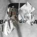 Balenciaga Silver Tape Sticker Vintage Washed Distressed Hoodie Multi‑Tone #A68215