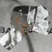 Balenciaga Silver Tape Sticker Vintage Washed Distressed Hoodie Multi‑Tone #A68215