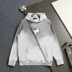 Balenciaga Silver Tape Sticker Vintage Washed Distressed Hoodie Multi‑Tone #A68215