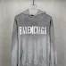 Balenciaga Vintage Faded Hoodie Front Distressed Logo Print Grey Black #A68798