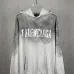 Balenciaga Vintage Faded Hoodie Front Distressed Logo Print Grey Black #A68798