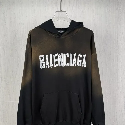Balenciaga Vintage Faded Hoodie Front Distressed Logo Print Grey Black #A68798