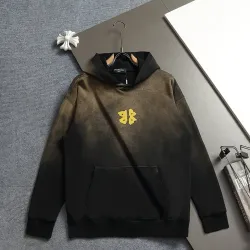 Balenciaga Yellow BB Logo Vintage Washed Distressed Hoodie Multi‑Tone #A68207