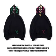 Bape Pink green tooth print double hoodie #99899873