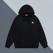 Burberry Black Hoodie With Iconic Equestrian Knight Logo And Classic Hooded Silhouette #B54381