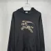 Burberry Hoodie Equestrian Knight Check Logo Print Black Grey #A68796