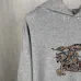 Burberry Hoodie Equestrian Knight Check Logo Print Black Grey #A68796