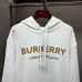 Burberry Pullover Hoodie With Front London Logo Print, White, Black, Beige #A69408