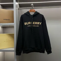 Burberry Pullover Hoodie With Front London Logo Print, White, Black, Beige #A69408
