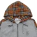 Gray Burberry Hoodie With Checkered Pattern Sleeves And Hood Iconic Fashion Design #B54324