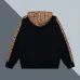 Gray Burberry Hoodie With Checkered Pattern Sleeves And Hood Iconic Fashion Design #B54324