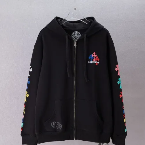 Chrome Hearts Zip Up Hoodie Multicolor Cross Print Black #A68795