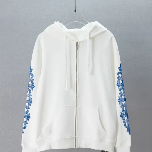 Chrome Hearts x Rolling Stones Zip Up Hoodie White Blue Tongue Logo #A68768