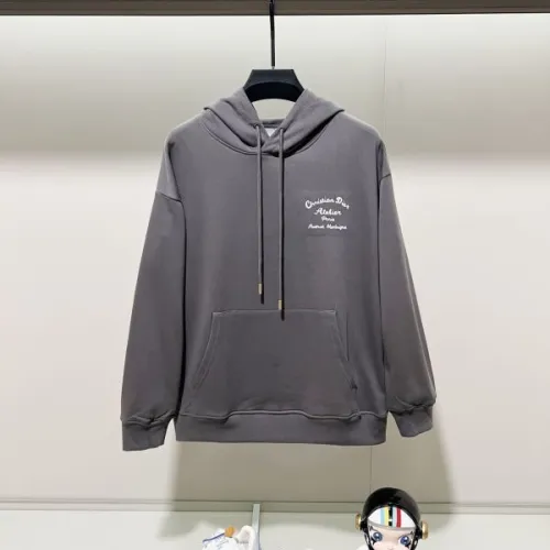 Chic Christian Dior Inspired White Hoodie with Elegant Embroidery #B54393