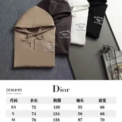 Dior Christian Dior Atelier Logo Embroidered Hoodie, White Khaki Dark Brown Black #A69020