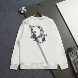 Dior Classic Dior Logo Embroidered Crew Neck Sweatshirt, White and Black #A69021