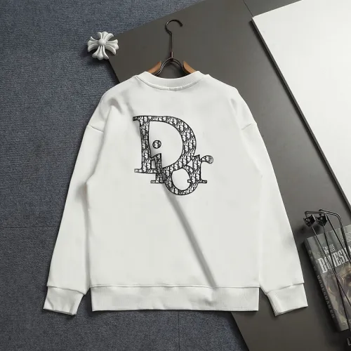 Dior Classic Dior Logo Embroidered Crew Neck Sweatshirt, White and Black #A69021
