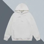 Dior White Textured Hoodie With Signature Pattern For Sophisticated Casual Style #B54226