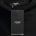 Fendi Men Floral‑Logo Embroidered Pullover Hoodie | Black & White #A68152