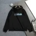 Fendi Men Floral‑Logo Embroidered Pullover Hoodie | Black & White #A68152