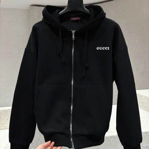 Gucci 460G Heavyweight Zip-Up Hoodie Sweatshirt, Black #A68187
