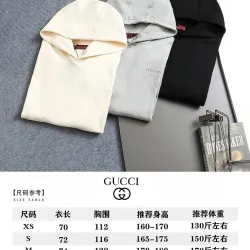 Gucci Classic Embroidered Solid Logo Hoodie, White, Grey, Black #A69008