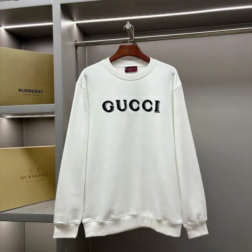 Gucci Crew Neck Sweatshirt With Front Logo Print, White, Navy, Green #A69407